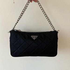 Prada Quilted Black Mini Bag with Chain Strap